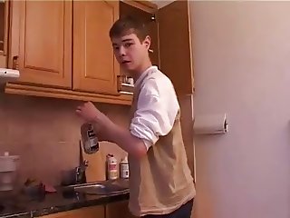 Stepmom &amp; stepson have a sex on the kitchen