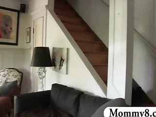 Stepmom and teen get down on a cock