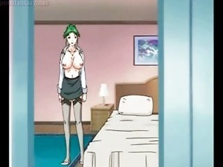 Busty anime milf taking hard dong